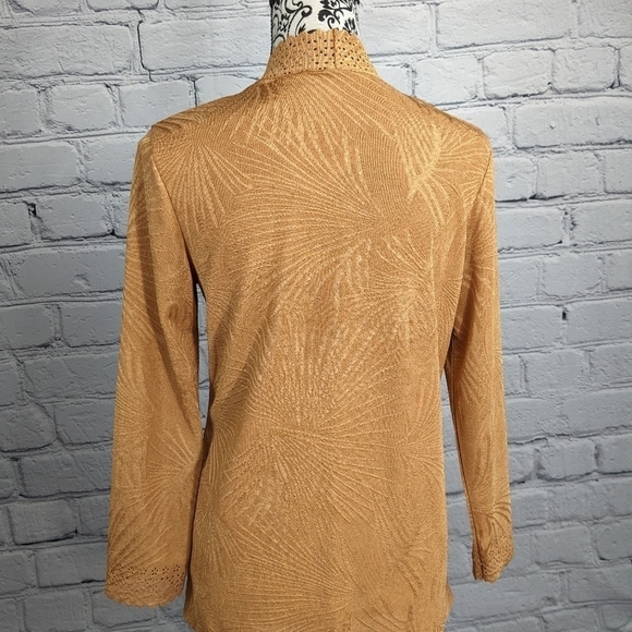 Allie & Rob women's long sleeve stretch knit razer cut design sz m open front b6 - Picture 9 of 9